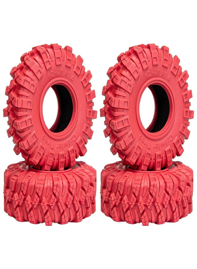 LRFHL 1.0 Tires Soft and High Grip 1.0 Colored Tires RC Crawler Tyres with Foam Insert for 1/18 TRX4M 1/24 SCX24 FCX24 Upgrade (4PCS, Red) - Image 1
